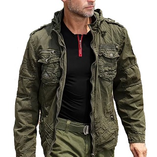 Men Military Jacket for Motorcycle Riders